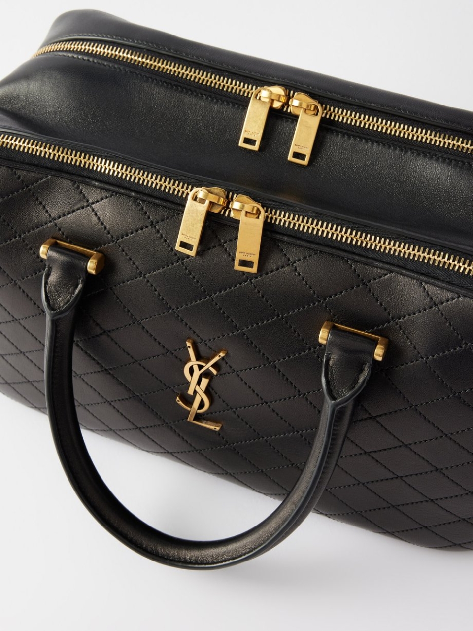 Стеганая кожаная спортивная сумка Yves Saint Laurent Lyia